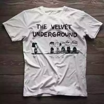 The Velvet Underground As Peanuts Characters Cotton Black T-Shirt • $22.99