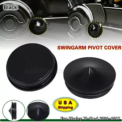 Black Swingarm Pivot Bolt Cover For Harley V-Rod Muscle VRSCF VRSCR Motorcycle • $26.98