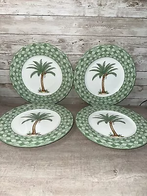 Villeroy & Boch Oasis Bone China 4 Piece Palm Tree Tropical Beach House Plates • $85