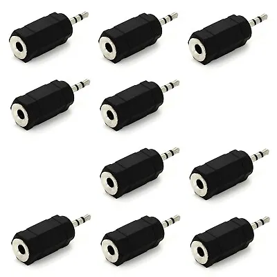 10 X Standard 3.5mm Female Stereo Jack To Mini 2.5mm Male Jack Audio Adapter • £2.49