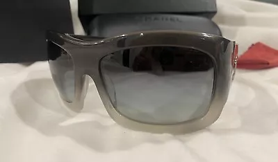 CHANEL Sunglasses AUTHENTIC Square Ombré Grey Dark Gray Beige Ch5166 Silver Cc • $399