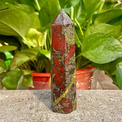 106G Natural Dragon Blood Column Obelisk Crystal Column Wand Point Healing • $4.25