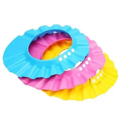 Baby Shower Cap Soft Bath Hat Adjustable Cap Protect Eyes And Face From Water • £3.99