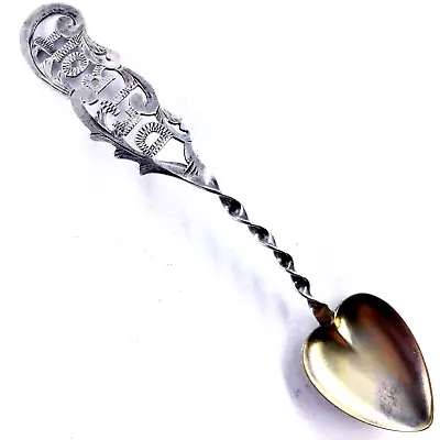 DETROIT MICHIGAN Sterling Silver 4  Vintage Midwestern Motor City Souvenir Spoon • $49