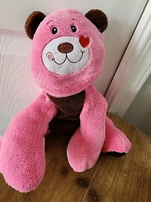 VDAY PLUSH GIFT Pink Bear Hearts Plush 10  Stuffed Animal Valentine's EUC SOFT • $7