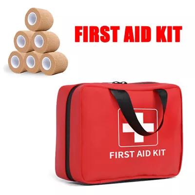 First Aid Kit Bag All Purpose Emergency Survival Home Car Medical Travel USA • $7.99