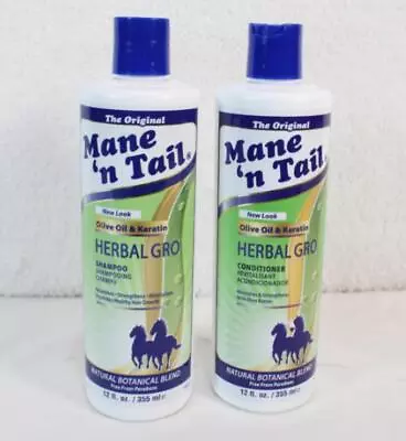 2 Mane N Tail Olive Oil & Keratin Herbal Gro Shampoo & Conditioner 12 FL OZ NEW • $15.99