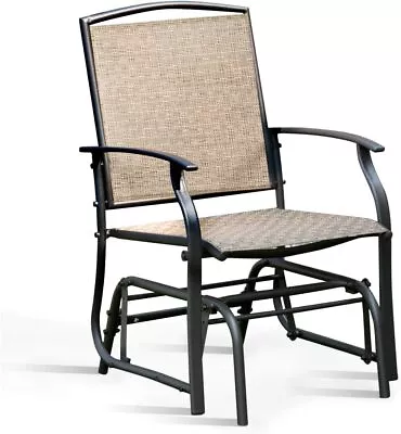 Patio Swing Single Glider Chair Outdoor Rocking Seating Steel Frame Garden Chair • $98.51