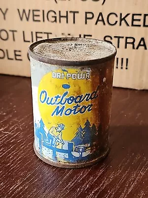 Vintage Dri-Powr Outboard Motor Additive Oil Can Advertising Awesome Graphics • $24.99