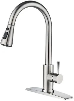 WEWE Kitchen Faucet Sink Pull Down Sprayer Swivel Spout Brushed Nickel Mixer Tap • $25.59