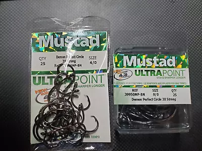 Mustad Demon Perfect Circle Hook 3xstrong /ultrapoint 39950np-bn 25-pk • $23.49