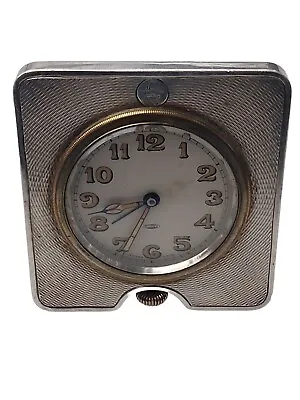 Antique European Sterling Silver 8 Day Swiss Travel Clock From Aristocrat  • $497.39