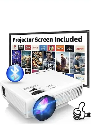 2023 Updated Mini Projector With Bluetooth And Projector Screen • $75