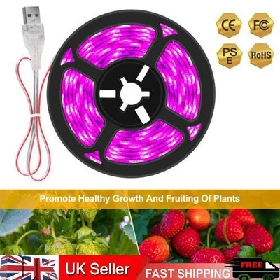 £5.86 • Buy LED Waterproof Grow Light Strip Full Spectrum Lamp For Indoor Plant Veg Flower U
