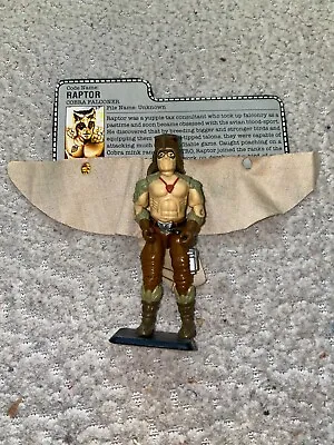 Gi Joe Cobra Raptor 1987 Vintage Hasbro 3.75 ARAH 80s Toys • $9