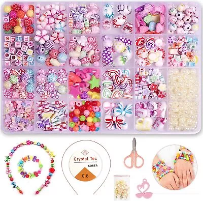 SONEER Children DIY Bead Set DIY Bracelets Necklaces Beads For Bead Kids Bead • £7.19