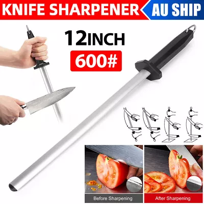 Knife Sharpener Rod Handheld Pro Sharpening Rod Diamond Steel Knife Sharpner 12  • $17.95