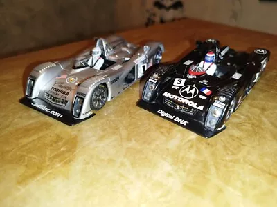 SCALEXTRIC/HORNBY 2000 CADILLAC LMP SLOT CAR - 2x Silver & Black For Restore • £15