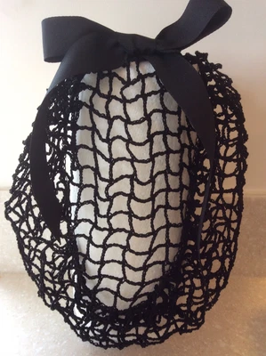 £11 • Buy 1940s Style Hair Snood/Net BLACK Fine Yarn Handmade Wartime Pattern 