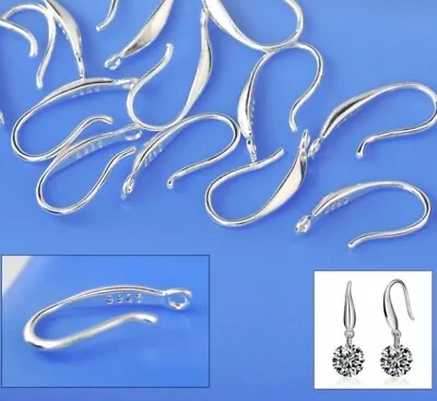 DIY 925 Sterling Silver Filled Earring Hooks Ear Wires Jewllery Findings: 10Pcs  • £4.20