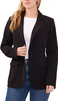 Vince Camuto Womens One Button Notch Lapel Blazer XXL Black Work Formal V362948V • $33