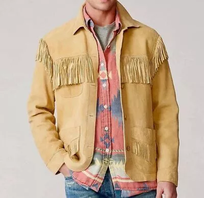 Men's Western Wear Handmade Fringe Jacket Mountain Man Rendezvous Buckskin Coat • $59.99