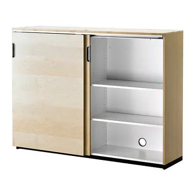 £399 • Buy IKEA Galant Cabinet Storage Unit  W/ Sliding Doors Office BIRCH £500 203.380.72