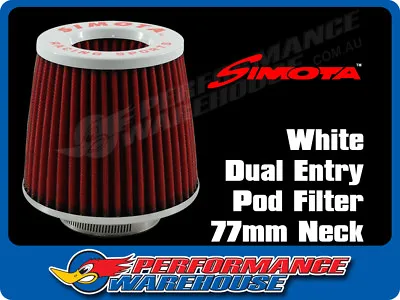 $25.90 • Buy Simota Racing Dual Entry Pod Air Filter White Top Red Element 77mm Neck