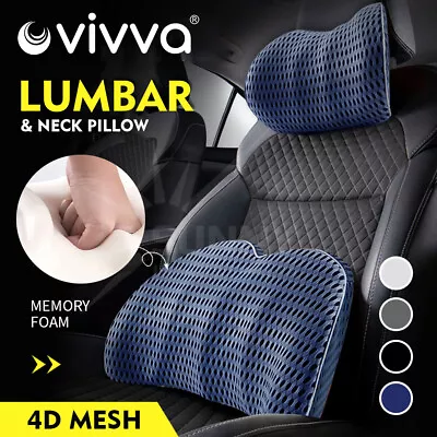 VIVVA Memory Foam Lumbar Back Pillow Cushion Chair Support Home Car Office Seat • $24.68