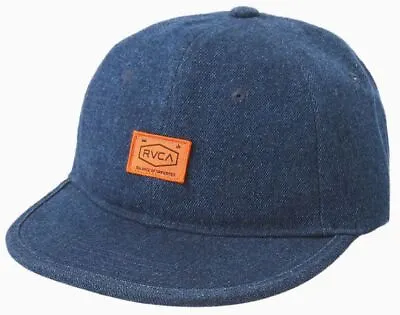 RVCA Men's Chain Mail Claspback Indigo Denim 6 Panel Strapback Hat Cap • $17.99