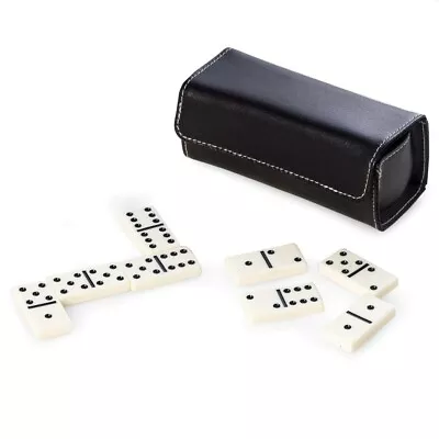 Bey-Berk Domino Set In Black Leather Case With Magnetic Closure. G525 • $36.95