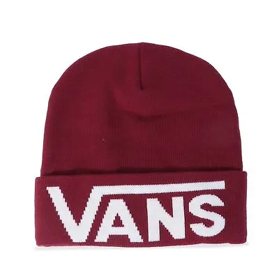 Accessories Vans Fold Over Logo Beanie Hat In Red • £14.99