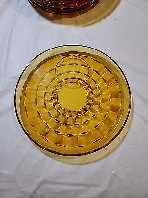 Vintage Amber Glass Luncheon Plate With Cup Holder Indiana Glass Company 1950s • $6.50