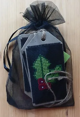 Tie On Christmas Tags Labels Cross Stitch Pack Of 6 • £4