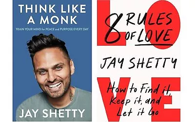 Jay Shetty 2 Books Set: Think Like A Monk + 8 Rules Of Love (English Paperback. • £14.65