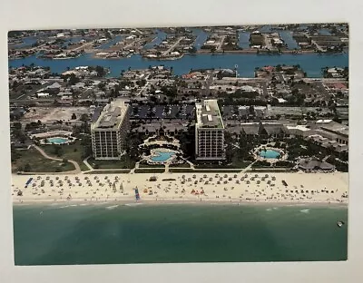 Postcard Florida Marco Island Marriots Resort Beach Sunbathers • $3.99