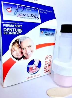 $12.95 • Buy Perma Soft Denture Reliner Kit --1 Kit -Reline For UPPER Or LOWER  Denture 