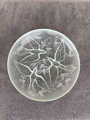 Verlys Frosted  Large Birds & Dragonflies Shallow Bowl 11.5 -Gorgeous! • $89