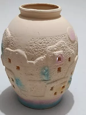 VINTAGE Ceramic Southwestern Pueblo Adobe House Table Lamp Nightlight • $26.50