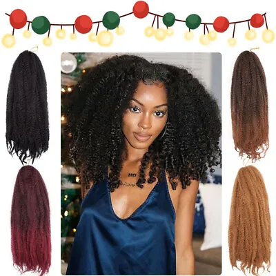 18  Afro Kinky Curly Braiding Hair Marley Braids Crochet Hair Extensions Party • $10.91