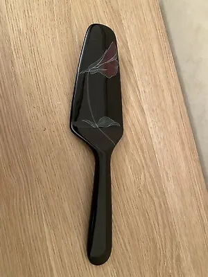 Vintage Mikasa Pie Cake Server Tango Black Ceramic Calla Lily Design Japan • $13