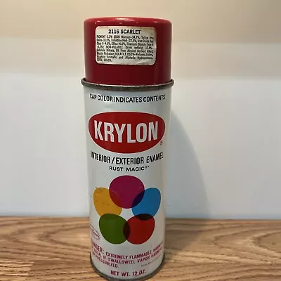Vintage Krylon 2116 Scarlet Red Spray Paint (FULL) NOS • $14.95