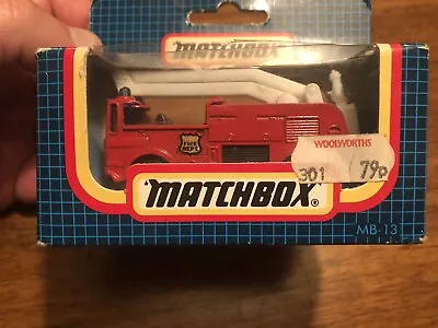 1987 Matchbox Motorcity MB 13 Snorkel Fire Engine NIB.  Damage To Plastic • $19.99