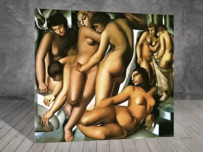 Tamara De Lempicka Women Bathing  Nudes CANVAS PAINTING ART PRINT POSTER 1301 • £6.96