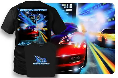 Wicked Metal Corvette Shirt - Light Up The Night - Corvette C5c6 - Black  • $24.99