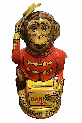 T3p. Vintage 1930's J. Chein & Co. Usa. Circus Monkey Bank Coin Deposit 5 Tall • $79.95