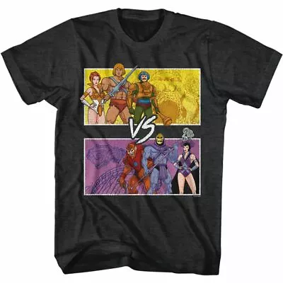 Masters Of The Universe He-Man Vs Skeletor Black Heather T-Shirt • $22.50