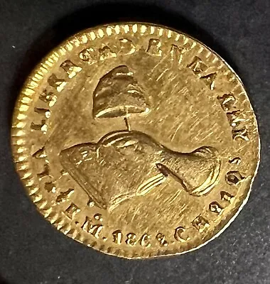 1862 Mo CH Mexico Gold 1/2 Escudo • $522