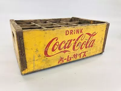 Y5524 BOX Coca-Cola Wooden Crate Home Size Japan Antique Storage Vintage • £82.92