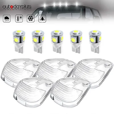 5pcs Clear Cab Roof Running Marker Lights + 5x LED Bulb For 99-11 Ford F250 F350 • $9.29
